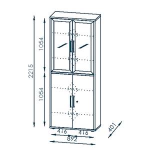 Scaffale con ante Homebase VII Effetto frassino nero