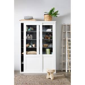 Armoire Saania Pin massif - Pin blanc / Gris