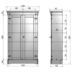 Kast Tosca massief grenenhout - Zwart