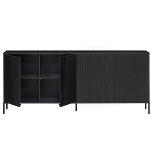 Sideboard Woodrow I Kiefer massiv - Schwarz