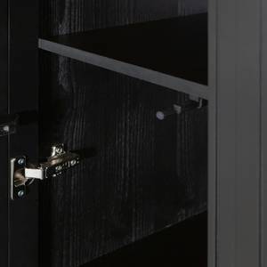 Schrank Woodrow Kiefer massiv - Schwarz