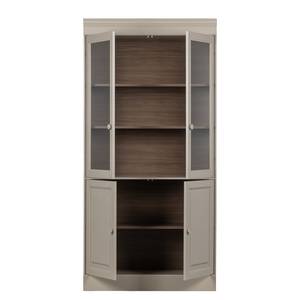 Credenza con vetrina Solari Legno massello di pino - Pino grigio