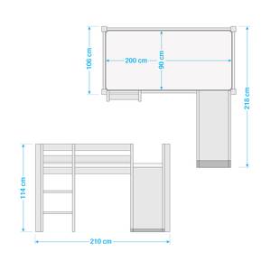 Halbhochbett Pino Police Kiefer - Mit Rutsche