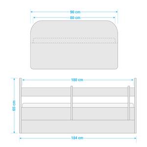 Lettino Julia Grigio - 80 x 180 cm - Con rete a doghe