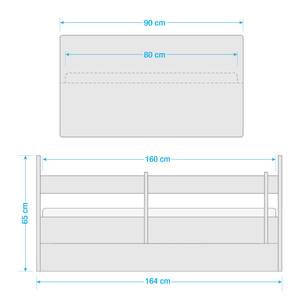 Kinderbed Tomi Grijs - 80 x 160cm - Met lattenbodem