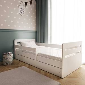 Kinderbett Tomi Weiß - 80 x 160cm - Mit Lattenrost & Matratze