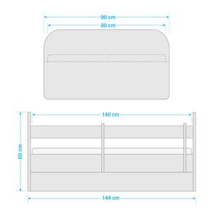 Kinderbed Julia Wit - 80x140cm - Met lattenbodem