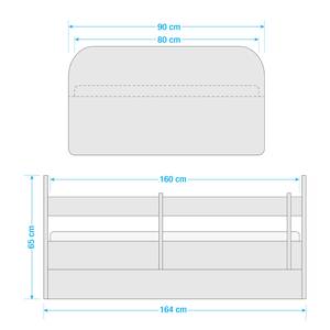 Kinderbed Julia Grijs - 80 x 160cm - Met lattenbodem & matras