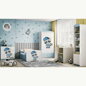 Kinderbett Babydreams Waschbär Hellblau - 80 x 160cm - Mit Lattenrost & Matratze