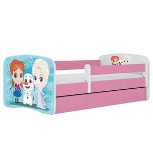 Lit enfant Babydreams Frozen Rose foncé - 80 x 160cm - Avec sommier à lattes & matelas