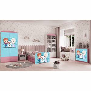 Lit enfant Babydreams Frozen Rose foncé - 80 x 160cm - Avec sommier à lattes & matelas