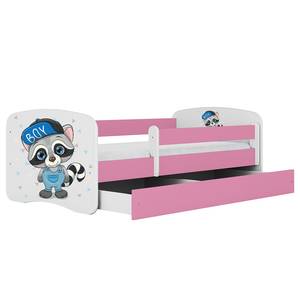 Kinderbett Babydreams Waschbär Pink - 80 x 180 cm - Mit Lattenrost & Matratze