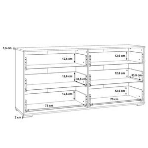 Dressoir Perryton wit/Sonoma eikenhouten look