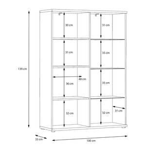 Highboard Piemont Inkl. Beleuchtung - Eiche Dekor