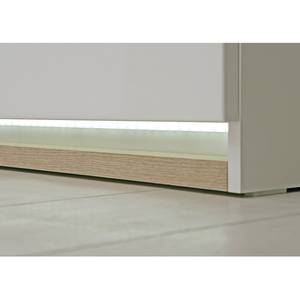 Vetrina e credenza Toscana Illuminazione inclusa - Bianco lucido / Effetto rovere Sonoma