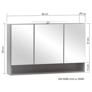Spiegelschrank Stubach Inklusive Beleuchtung - Wotaneiche Dekor - Breite: 100 cm
