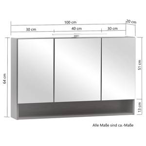 Badkamerset Stubach I (2-delig) inclusief verlichting - Eikenhoutlook wotan - Breedte: 100 cm