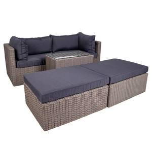 Loungeset Rossi (5-teilig) Aluminium / Polypropylen - Grau