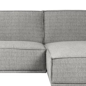 Ecksofa Pernu I Flachgewebe Costa: Silber - Longchair davorstehend rechts