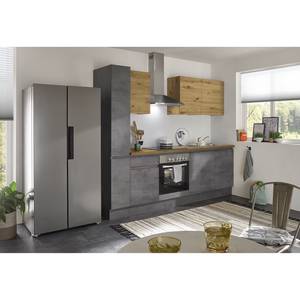 Keukenblok Tarsus I donkere betonnen look - Breedte: 250 cm - Zonder elektrische apparatuur
