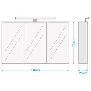 Spiegelschrank Quickset 360 Inklusive Beleuchtung - Weiß - Breite: 110 cm