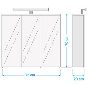 Armoire de toilette Quickset 360 Éclairage intégré - Blanc - Largeur : 75 cm