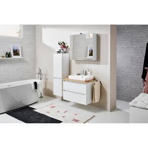 Salle de bain Quickset 360 I (2 élém.) Avec éclairage inclus - Blanc / Imitation chêne Riviera