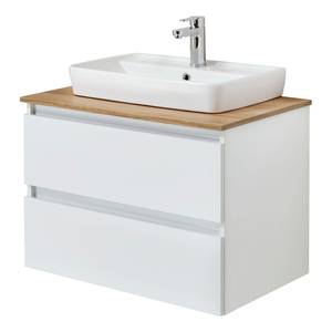 Salle de bain Quickset 360 I (2 élém.) Avec éclairage inclus - Blanc / Imitation chêne Riviera