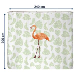 Anti-Schimmel Duschvorhang Flamingo Polyester - Mehrfarbig - 240 x 200 cm