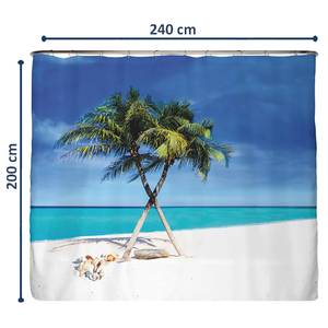 Rideau de douche PS recyclé Plage Polyester - Multicolore - 240 x 200 cm