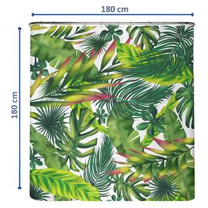 Gerecycleerd douchegordijn Jungle Blad polyester - groen - 180 x 180 cm