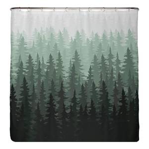 Antischimmel douchegordijn Dennenbos polyester - groen - 180 x 180 cm