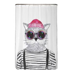 Rideau de douche PS recyclé Chat Hipster Polyester - Multicolore - 120 x 200 cm