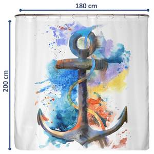 Duschvorhang Wasserfarben Anker Polyester - Mehrfarbig - 180 x 200 cm