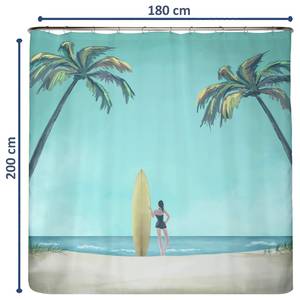 Tenda per doccia California Poliestere - Multicolore - 180 x 200 cm