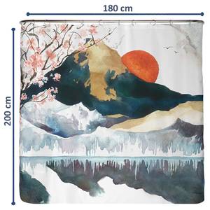 Gerecycleerd douchegordijn Japan polyester - meerdere kleuren - 180 x 200 cm