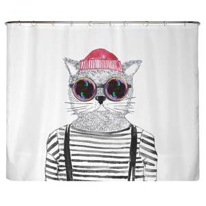 Gerecycleerd douchegordijn Hipster Cat polyester - meerdere kleuren - 240 x 200 cm
