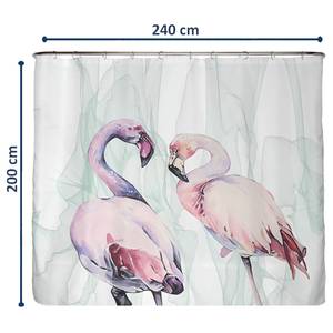 Recycling-Duschvorhang Loving Flamingos Polyester - Mehrfarbig