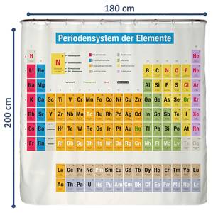 Gerecycleerd douchegordijn Periodiek Sy. polyester - meerdere kleuren - 180 x 200 cm