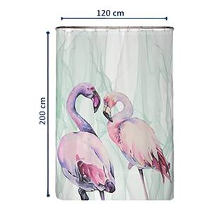 Tenda per doccia Loving Flamingos Poliestere - Multicolore - 120 x 200 cm
