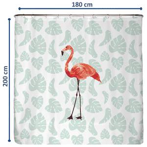 Antischimmel douchegordijn Flamingo polyester - meerdere kleuren - 180 x 200 cm