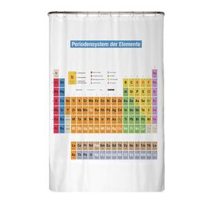 Douchegordijn Periodiek systeem polyester - meerdere kleuren