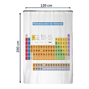 Duschvorhang Periodensystem Polyester - Mehrfarbig