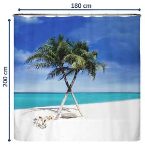 Anti-Schimmel Duschvorhang Strand Polyester - Mehrfarbig - 180 x 200 cm