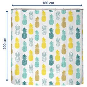 Antischimmel douchegordijn Ananas polyester - meerdere kleuren - 180 x 200 cm