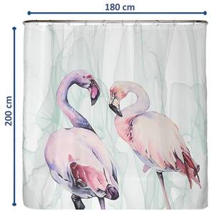 Duschvorhang Loving Flamingos Polyester - Mehrfarbig - 180 x 200 cm