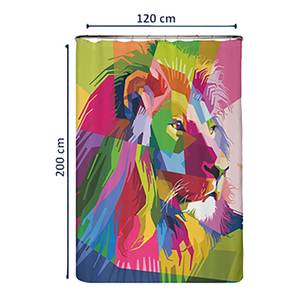 Rideau de douche PS recyclé Lion Polyester - Multicolore - 120 x 200 cm