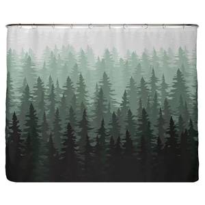 Tenda sostenibile per doccia foresta Poliestere - Verde - 240 x 200 cm