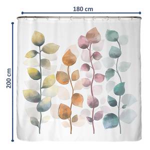 Rideau de douche PS recyclé Feuilles II Polyester - Multicolore - 180 x 200 cm