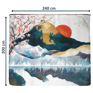 Rideau de douche PS recyclé Japon Polyester - Multicolore - 240 x 200 cm